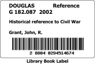 Durable permanent library label printed on desktop dymo zebra datamax seiko printer